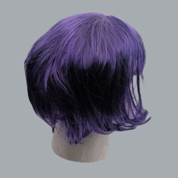 Vibrant Short Purple Synthetic Wig for Cosplay & Costume Parties - Picture 5 of 7
